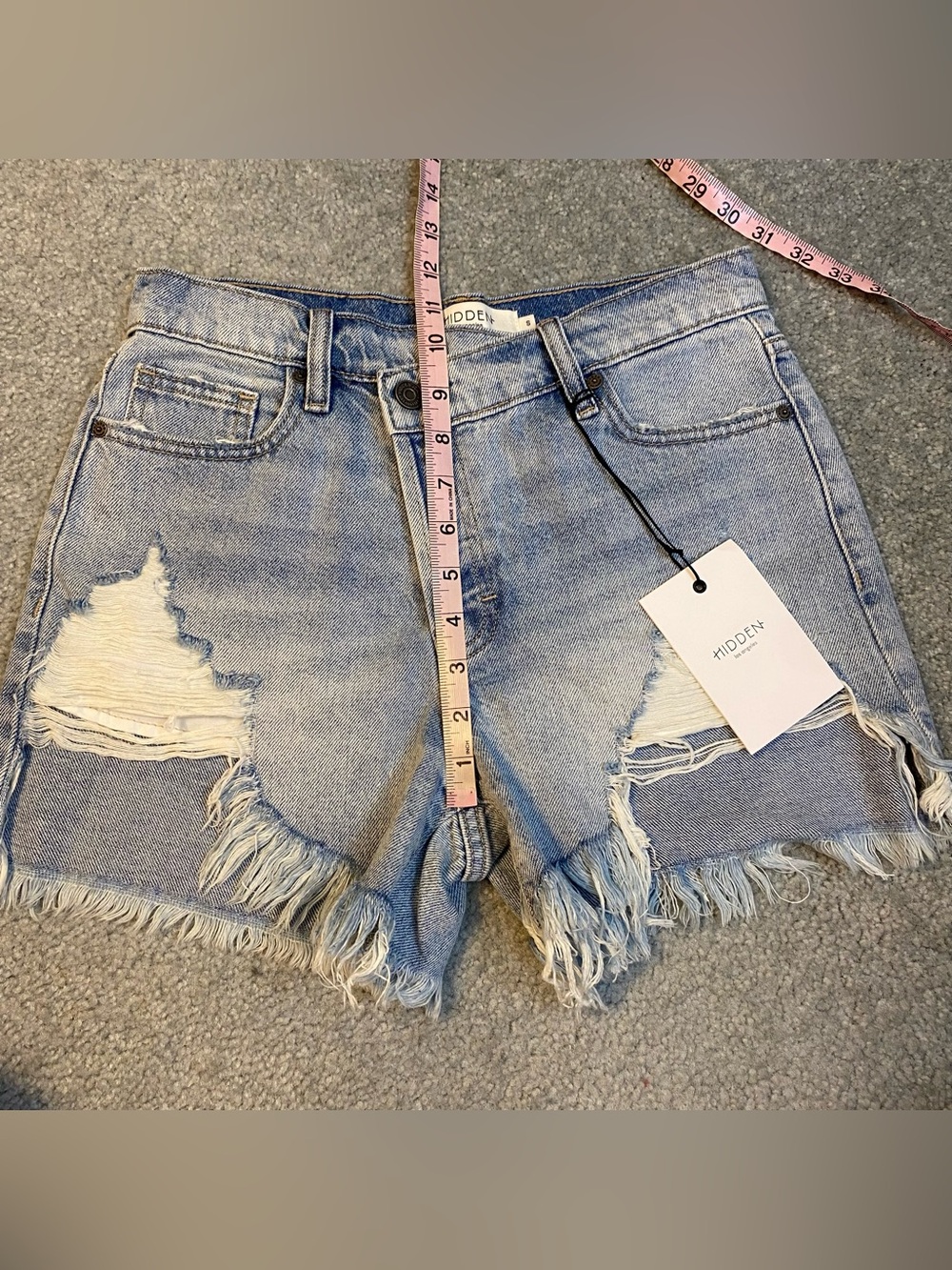 Hidden Jeans Sofie Mom Short Blue Distressed Denim Short NWT Womens Small - Picture 6 of 7
